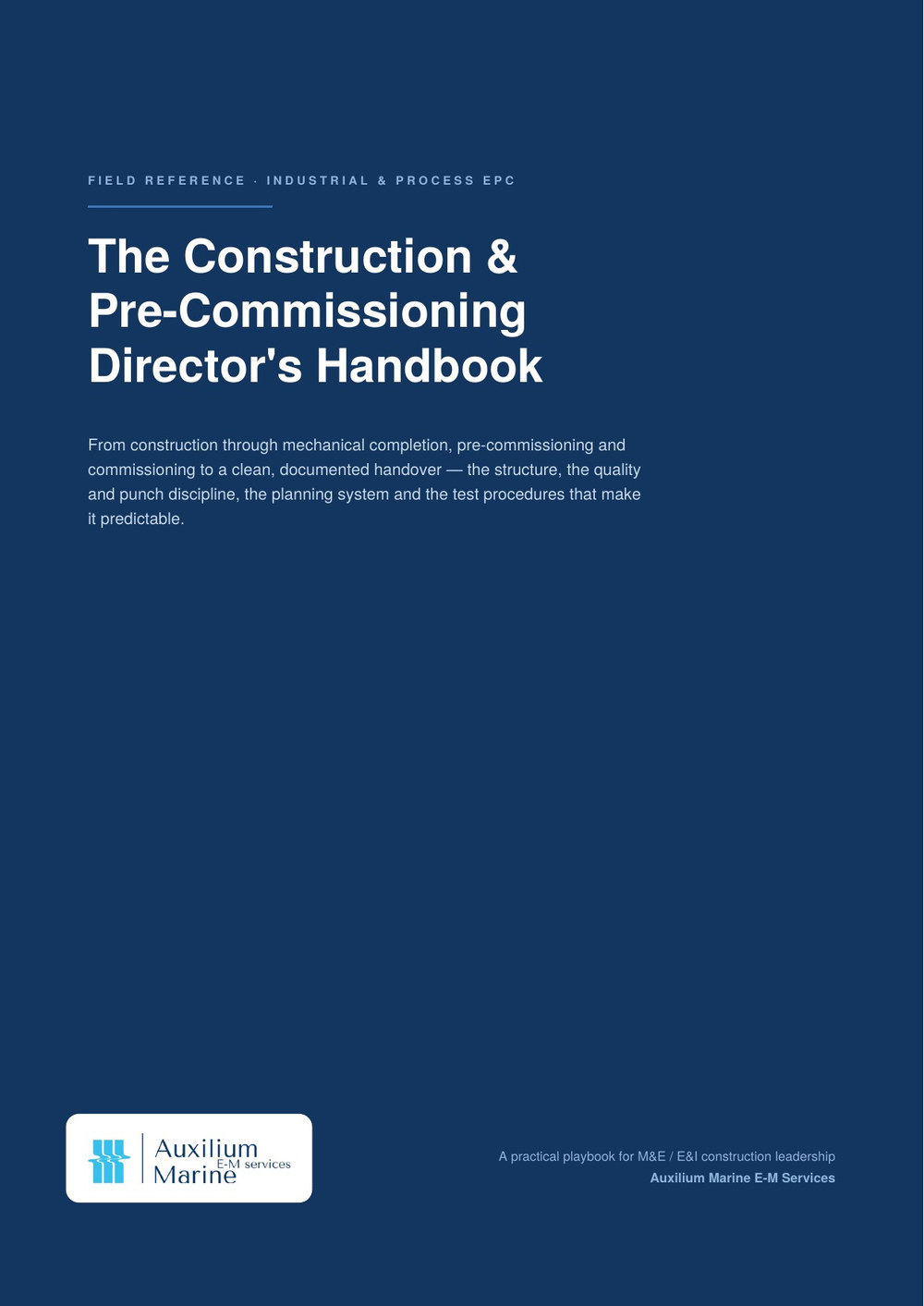 Cover van The Construction & Pre-Commissioning Director's Handbook
